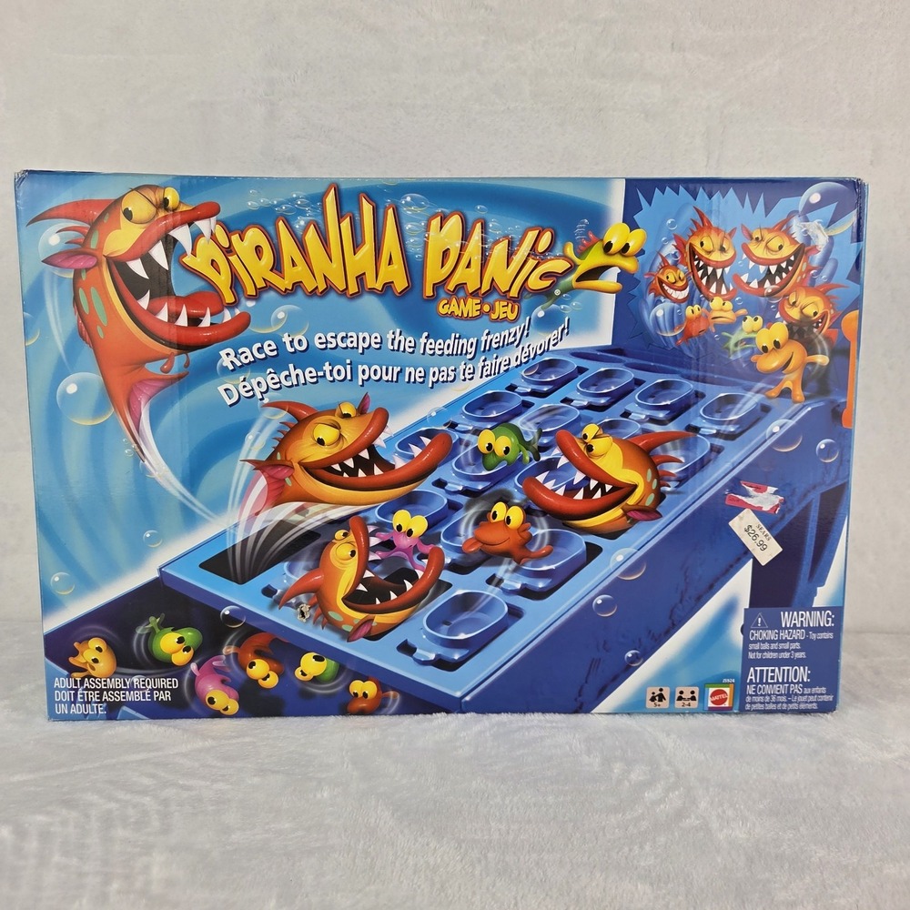 Mattel Piranha Panic Game 2008 New Open Box Sealed Contents Complete